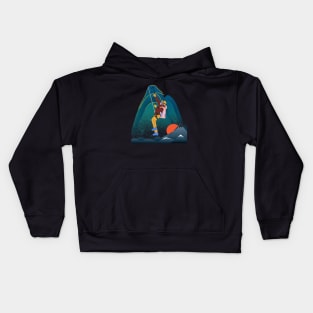 Rock Climbing Art Kids Hoodie